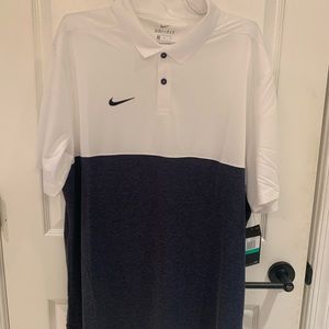 Nike navy and white coaches/golf top